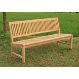 LINDER EXCLUSIV Stabile Gartenbank Kingsbury - Premium Teak ohne Armlehnen 180 cm