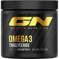 GN Laboratories Triglyceride Omega 3 (200 Softgel Kapseln) – Omega 3 Kapseln hochdosiert – 1000 mg Fischöl pro Softgel Kapsel