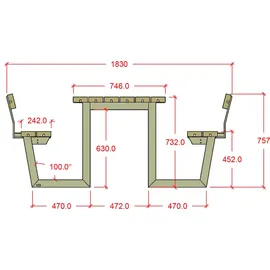 Plus Wega 177 x 185 x 76 cm Grau