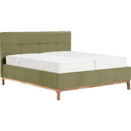 Home Affaire Polsterbett HOME AFFAIRE "Noan", grün (olive), B:178cm H:118cm L:218cm, Betten, Polsterbett, Bettkasten, Lattenrahmen mit Gasdruckfedern, auch mit 7-Zonen-Matratze