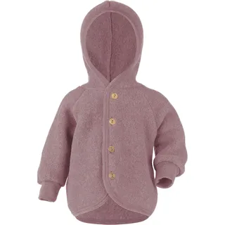 Engel - Wollfleece-Kapuzenjacke HOLZKNÖPFE in rosenholz melange, Gr.62/68