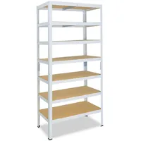 shelfplaza HOME 230x90x40 cm Schwerlastregal in weiß mit 7 Böden und 125 kg Traglast pro Boden