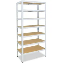 shelfplaza HOME 230x90x40 cm Schwerlastregal in weiß mit 7 Böden und 125 kg Traglast pro Boden
