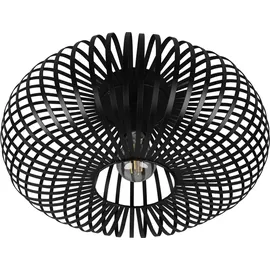 Trio led Deckenleuchte Gitter Lampenschirm Metall Schwarz Ø 40cm