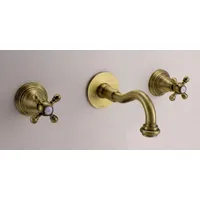 PB klassische Einbau-Wandarmatur mit Sterngriffen 20 cm Auslauf Bronze 1208855082