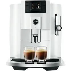JURA E8 Piano White (EB) Kaffeevollautomat (OneTouch, Professional-Aroma-Grinder, Farb-Display, App, wireless, Claris, 15 bar)
