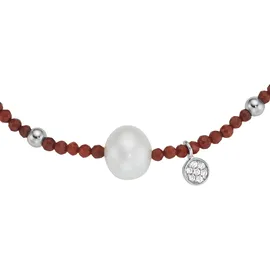 GIORGIO MARTELLO MILANO Armband mit Süßwasser-Perlen und Ziersteinen Silber 925 Größe 19 cm