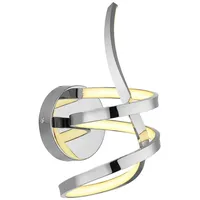 GLOBO Wandlampe Wandleuchte Wohnzimmerlampe silber Küchenleuchte geschwungen LED