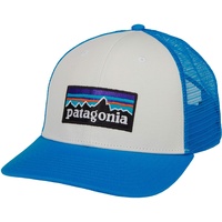 Patagonia P-6 Logo Trucker Hat white w/vessel Blue
