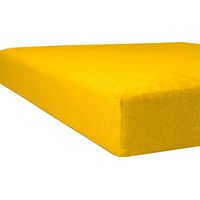 Spannbettlaken Flausch-Frottee, Kneer, Frottee, Gummizug: rundum, (1 Stück), flauschig gelb 90-100 cm x 190-200 cm