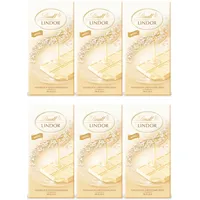 Lindt Lindor Weiß Tafel mit zartschmelzender Füllung 100g 6er Pack