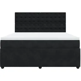 vidaXL Boxspringbett mit Matratze Schwarz 180x200 cm Samt