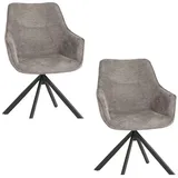 Mr. Deko Esszimmerstuhl San Carlo Polyester grau 2er Set