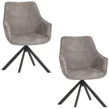 Mr. Deko Esszimmerstuhl San Carlo Polyester grau 2er Set