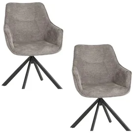 Mr. Deko Esszimmerstuhl San Carlo Polyester grau 2er Set