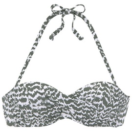 LASCANA Bügel-Bandeau-Bikini-Top Damen oliv-bedruckt, Gr.42 Cup C,