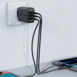 OEM Acefast 2W1 Netzwerk-Ladegerät 2x Usb C / Usb 65w Pd, Qc 3.0+Kabel Weiß