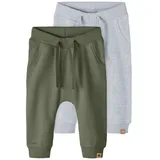 NAME IT Takki Trainingshose 2 Einheiten Light Grey Melange / Pack Deep Lichten Green 4 Jahre