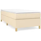 vidaXL Boxspringbett mit Matratze Creme 90x190 cm Stoff