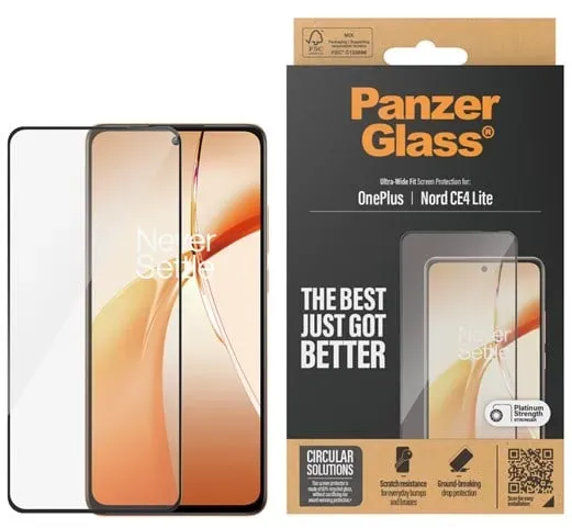Screen Protector w. Black Frame OnePlus Nord CE4 Lite | Ultra-Wide Fit