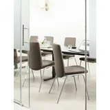 Polsterstuhl STRESSLESS "Laurel", braun (mole batick, chrom glänzend), B:57cm H:92cm T:59cm, Leder BATICK: BATICK ist ein leicht korrigiertes, durchgefärbtes und genarbtes Möbelleder, bei dem die meisten Unebenheiten und Spuren in der Regel entfernt wurden., Stühle, Polsterstuhl Esszimmerstuhl 4-Fuß-Stuhl, Low Back, Größe M, mit Beinen aus Stahl in Chrom glänzend