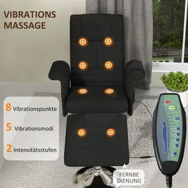 Homcom Massagesessel mit Fußhocker elektrisch 95 x 88 x 78 cm Schwarz