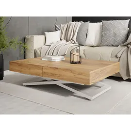 WFL GROUP Cavetta Braun Eiche 120-200 x 80 x 27-76 cm