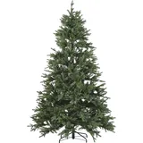 Beliani Weihnachtsbaum grün 210 cm mit LED Beleuchtung Lichterkette FIDDLE