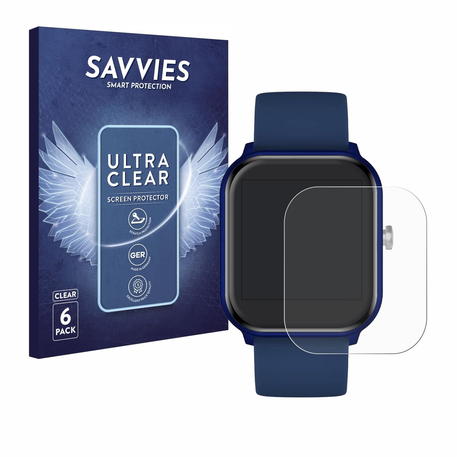 Savvies 6 Stück Schutzfolie für Ice-Watch ICE smart 1.4" Displayschutz-Folie Ultra-Transparent