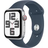 Apple Watch SE 2023 GPS + Cellular 44 mm  Aluminiumgehäuse silber, Sportarmband sturmblau S/M