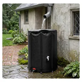 Relaxdays Regentonne 250 l schwarz
