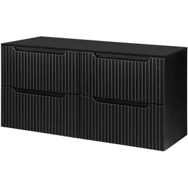 [en.casa] Waschtischunterschrank Skelbolu 120,4 x 59,5 x 40 cm Schwarz