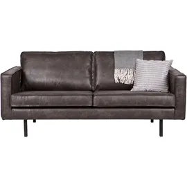 Woood Sofa Leder 3-Sitzer Schwarz