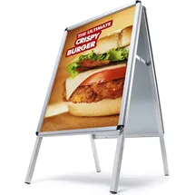 Showdown Displays Showdown® Displays Kundenstopper Standard Rondo silber DIN A1 2 Fächer 63,9 x 74,4 x 112,0 cm, 1 St.