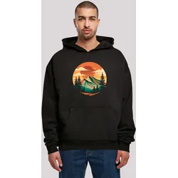 Kapuzenpullover F4NT4STIC "Sonnenuntergang Berglandschaft", Herren, Gr. 3XL, schwarz, Obermaterial: 100% Baumwolle, casual, oversize, Langarm, Pullover, Premium Qualität