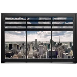 Poster REINDERS "New York Fensterblick", bunt (farbe bild(er): mehrfarbig), B:91,5cm H:61cm, Papier, Bilder