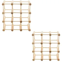 PROREGAL Modulares Weinregal VINOTECA MOD | HxBxT 36x36x24cm | 2x 9 Flaschen | Massives Eichenholz | Natur | Flaschenregal