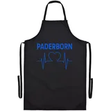 multifanshop Grillschürze - Paderborn - Herzschlag - Druck blau - Schürze