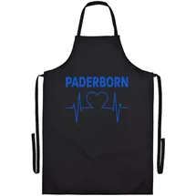 multifanshop Grillschürze - Paderborn - Herzschlag - Druck blau - Schürze