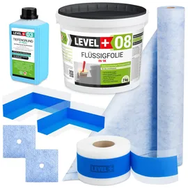 Level + Dichtset 7 kg Flüssigfolie 5 m2 Dusche Bad