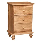 Nachttisch Land Massivholz Von Linde Fertig Natürlich L50xPR35xH70 CM