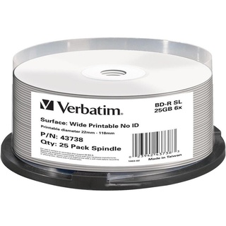 Verbatim BD-R 25GB 6x, 25er Spindel, Bedruckbar