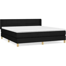 vidaXL Boxspringbett mit Matratze Schwarz 180x200 cm Stoff