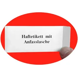 2000 Stück Haftetiketten mit Anfasslasche 100 x 40 mm