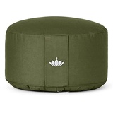 Lotuscrafts® Meditationskissen, Extra-hoch mit 20 cm Sitzhöhe, Yoga Kissen mit Dinkelfüllung, Yogakissen Rund, Bodenkissen Rund, Yogakissen Meditationskissen, Bezug waschbar, GOTS Zertifiziert