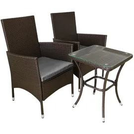 MonsterShop Jardí Bistro Set 3-tlg. Braun