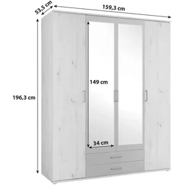 Pol-Power Drehtürenschrank 159 x 196 x 53,5 cm anthrazit/eiche