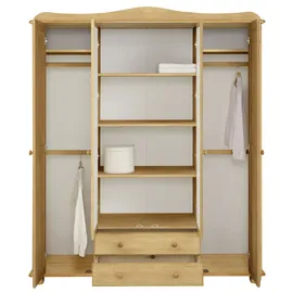 otto home Kleiderschrank OTTO HOME "Adele", beige (natur), B:169cm H:191cm T:53,5cm, Massivholz, Schränke, Kleiderschrank, aus massiver Kiefer,Spiegel beim 4-und 5-trg.Schrank, Innenausstattung
