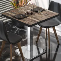 GGM Möbel Bistrotisch 80 x 80 x 75 cm Vintage Old/Edelstahl
