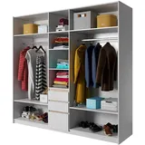 Feldmann-Wohnen Schlafzimmer-Set Xelo, (Xelo, 4-tlg., Schlafzimmer-Set), 2-teilig wildeiche gold weiß inkl. LED braun